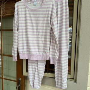 Splendid Light Pink and White Striped Pajama Set